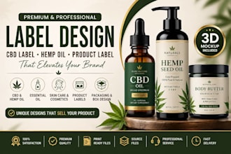 design premium cbd,hemp oil,skincare and product label