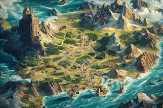 create a jaw dropping fantasy, board game, map