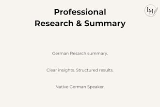 research your topic and create a clear structured summary