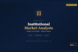 deliver weekly institutional market analysis reports