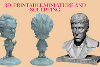 sculpt custom 3d miniatures, figurines, and stl for 3d printing