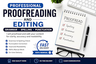 proofread and edit english text