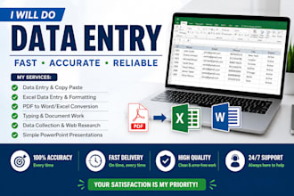do data entry, excel work and copy paste tasks