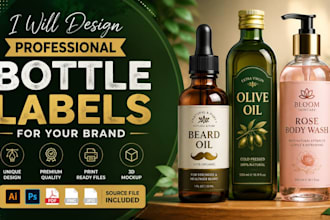 design professional bottle label for your brand