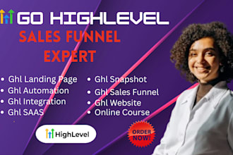 do gohighlevel website design, ghl landing page sales funnel, ghl automation