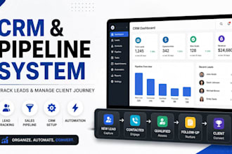 build CRM and sales pipeline system to track leads automate sales