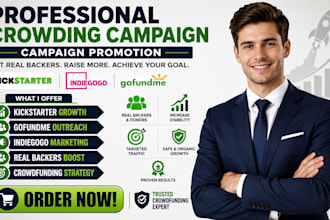 create promote kickstarter indiegogo gofundme crowdfunding to real backers list