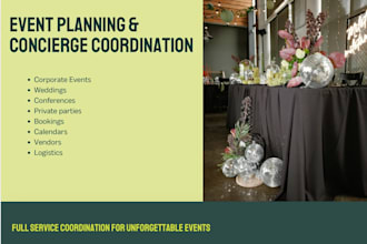 plan and coordinate your wedding or corporate event from start to finish