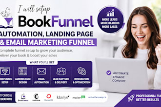 setup bookfunnel automation, landing page and email marketing funnel