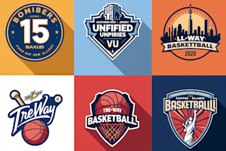 create custom basketball sports logo design