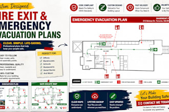 design custom fire exit and emergency evacuation plans, maps and diagrams