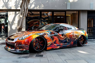 create racing car wrap