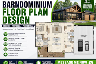 design modern barndominium floor plans 2d layouts and house blueprints