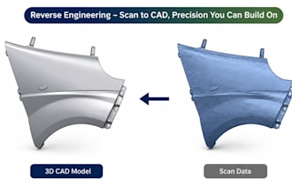 do reverse engineering from 3d scan, stl to step cad model