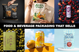 design premium food and beverage packaging with print ready files