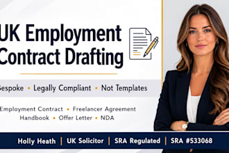 draft a UK employment contract as your sra regulated employment lawyer