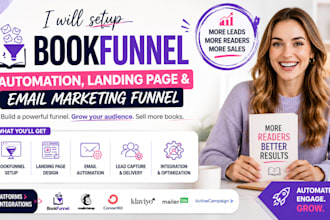 setup bookfunnel landing page and email marketing funnel