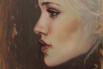 paint a real oil painting on canvas