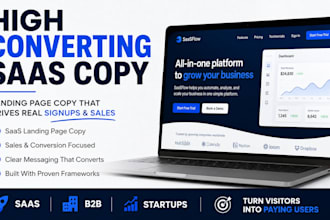 write professional saas landing page and website copywriting