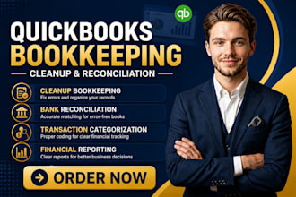 clean up quickbooks bookkeeping and reconcile accounts