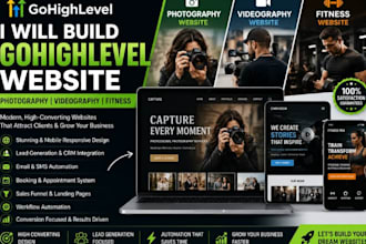 build gohighlevel videography website fitness website photography website