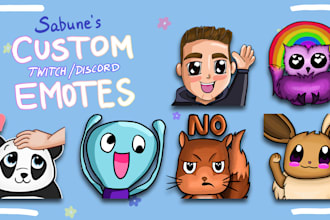 draw cute twitch emotes for you