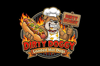 make a modern unique hot dog logo for brand with any copyrights