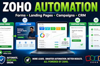 set up zoho pop up forms landing pages campaigns crm email automation systems