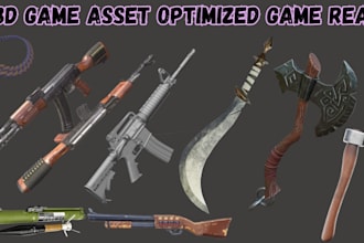 create stylized 3d game asset props weapons gun sword sci fi 3d modelling unity