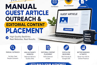 manual guest article outreach, editorial content placement