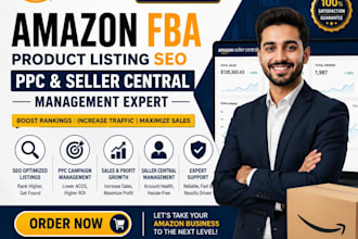 do amazon fba product listing SEO PPC seller central management expert
