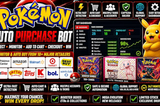 pokemon bot auto buying bot auto purchase bot  target bot shopping bot amazonbot