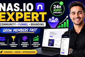 complete optimize your nasio community website, funnel branding growth system