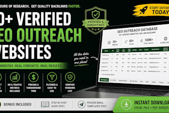 provide verified SEO outreach websites with contacts and pricing