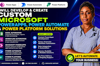 develop and create custom microsoft powerapps, power automate and power platform