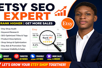 do etsy SEO and shop setup expert  listings ads and sales growth