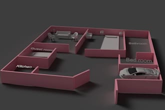create 3d isometric floor plan and interior render in adobe dimension