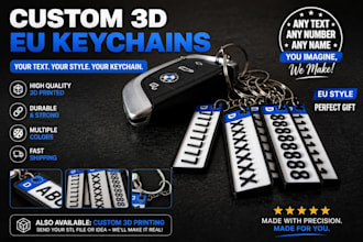 create and ship your custom european plate keychain