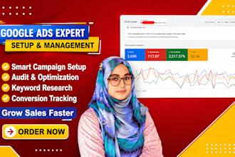setup and manage high converting google ads adwords ppc search campaign