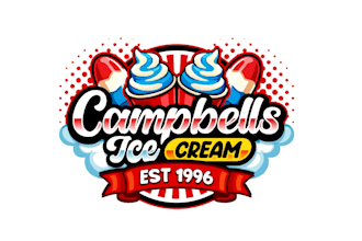 make artistic modern ice cream logo with satisfaction guaranteed