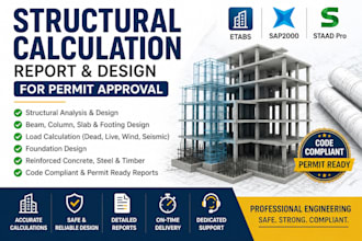 provide structural calculation report and design for permit approval
