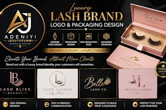 design a luxury eyelash logo and packaging for beauty brands