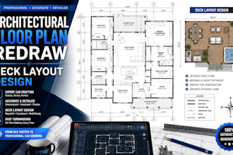 redraw architectural floor plans and deck layouts