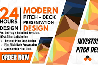 design investor pitch deck, powerpoint presentation design, and film pitch deck
