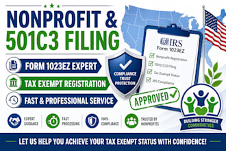 register nonprofit and file 501c3 form 1023ez tax exempt