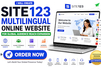 create site123 multilingual online website for global audience reach expansion