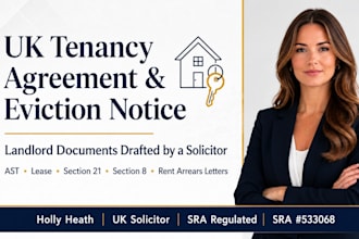 draft a UK tenancy agreement or landlord eviction notice as a UK lawyer