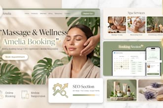 install amelia booking for massage therapy and wellness website design with SEO