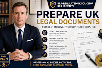 draft robust UK legal documents for debt recovery or disputes