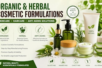 formulate organic and herbal cosmetics, skincare, haircare, anti aging products